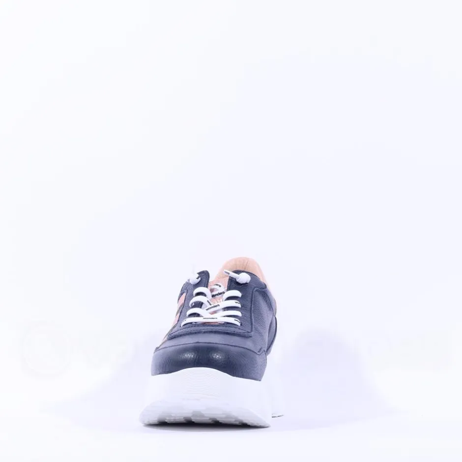 Women Wonders Berlin Platform Bungee Trainer - Navy Rose