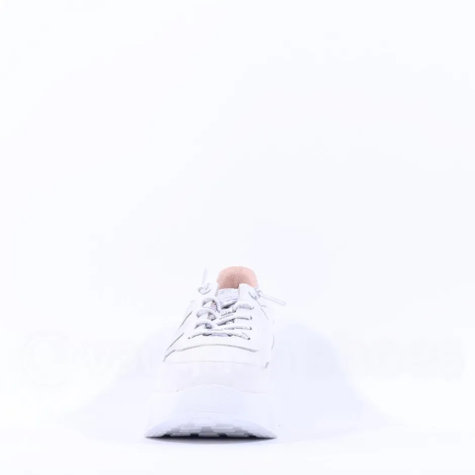 Women Wonders Berlin Platform Bungee Trainer - White Silver