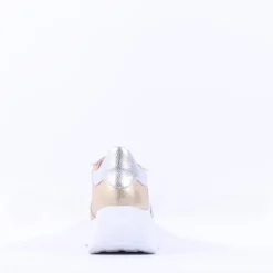 Women Wonders Berlin Platform Bungee Trainer - Gold Silver
