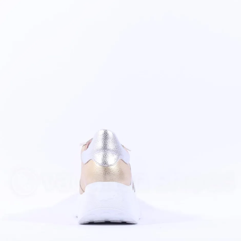Women Wonders Berlin Platform Bungee Trainer - Gold Silver