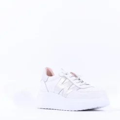 Women Wonders Berlin Platform Bungee Trainer - White Silver