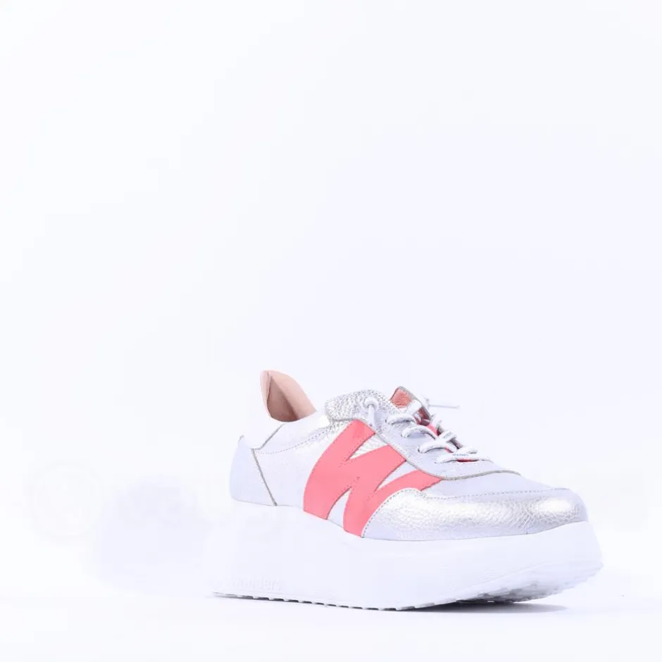 Women Wonders Berlin Platform Bungee Trainer - Silver Coral