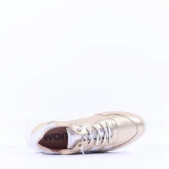 Women Wonders Berlin Platform Bungee Trainer - Gold Silver