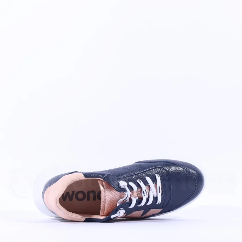 Women Wonders Berlin Platform Bungee Trainer - Navy Rose