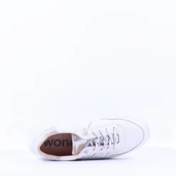 Women Wonders Berlin Platform Bungee Trainer - White Silver