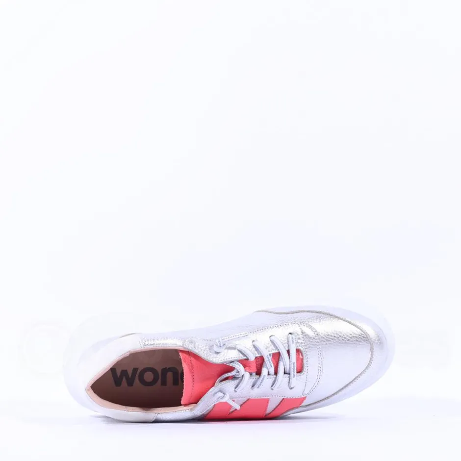 Women Wonders Berlin Platform Bungee Trainer - Silver Coral