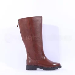 Women Jana Betty Knee High Boot Calf Zip - Cognac