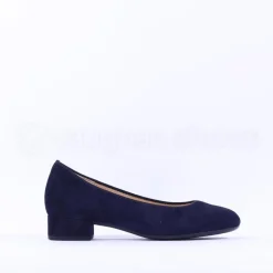 Women Gabor Betty Low Heel Classic Court - Navy Suede