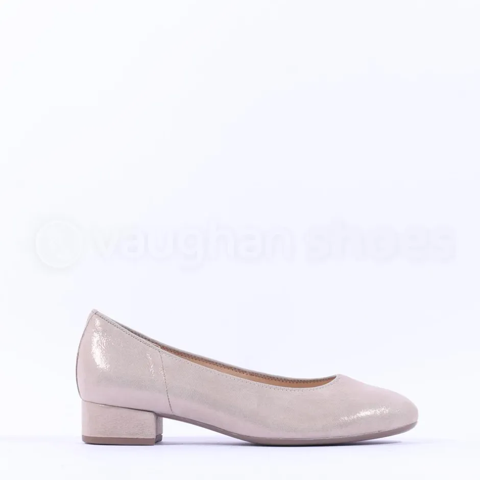 Women Gabor Betty Low Heel Classic Court - Gold Shimmer