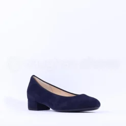 Women Gabor Betty Low Heel Classic Court - Navy Suede