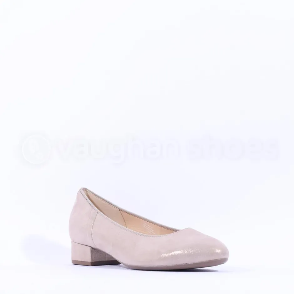 Women Gabor Betty Low Heel Classic Court - Gold Shimmer