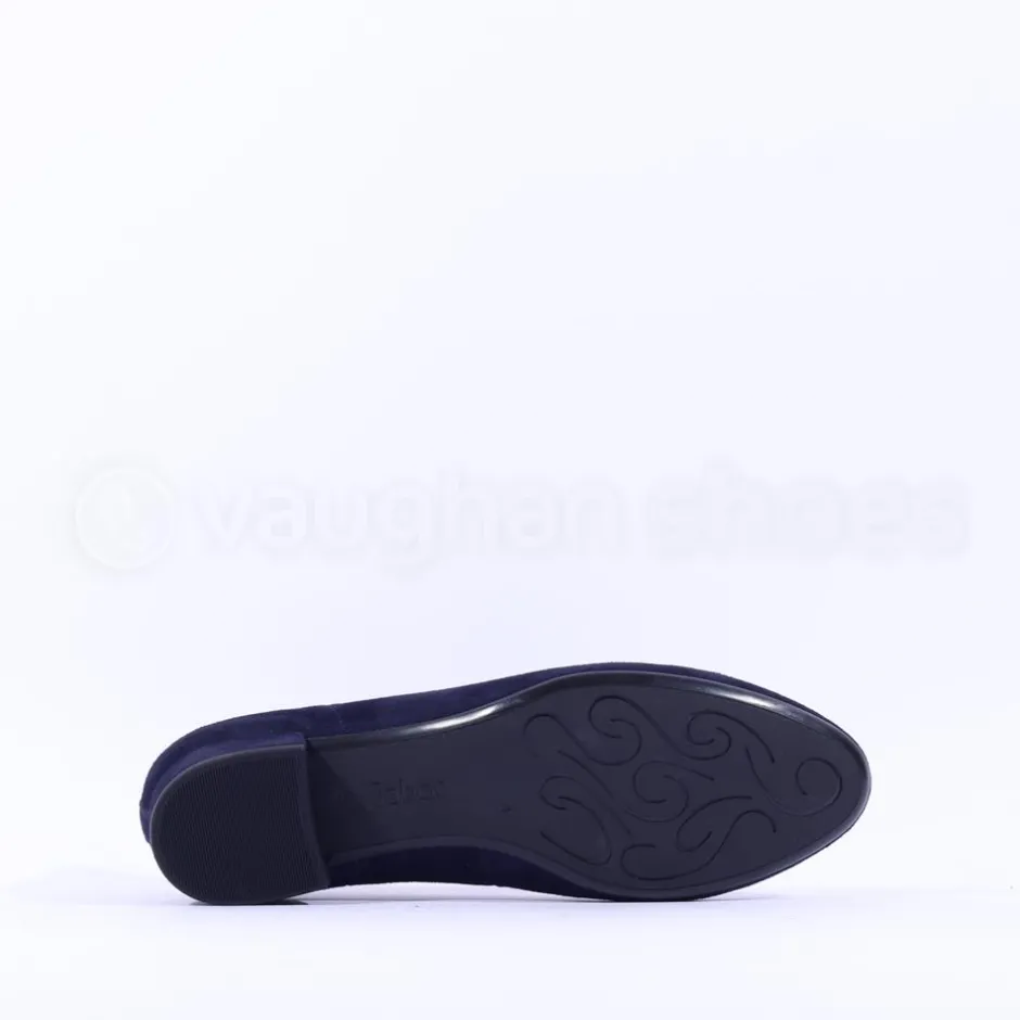 Women Gabor Betty Low Heel Classic Court - Navy Suede