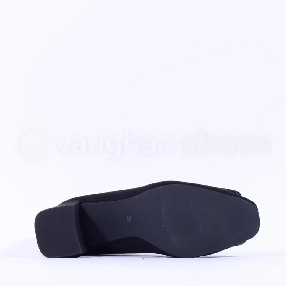 Women Marco Tozzi Bitto Square Brooch Heel - Black