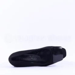 Women Marco Tozzi Bitto Square Brooch Heel - Black