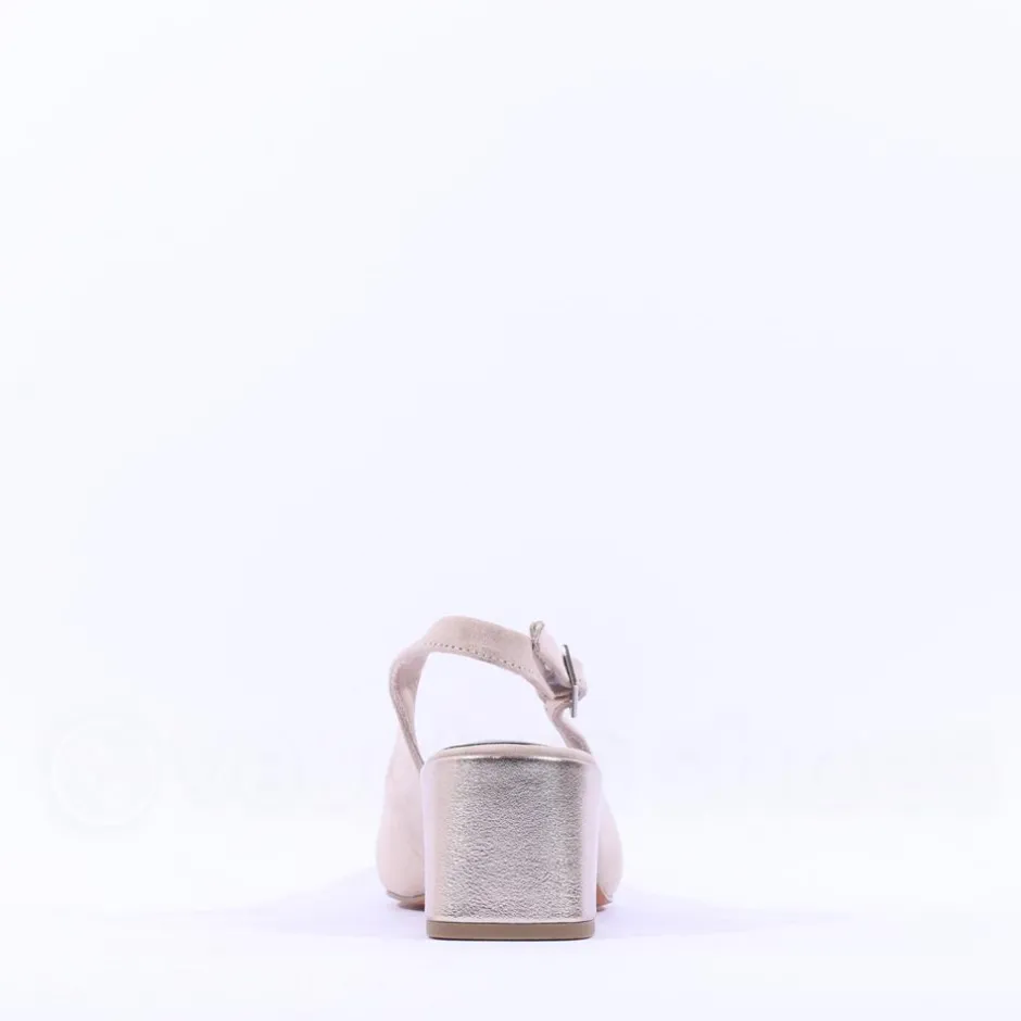 Women Marco Tozzi Bitto Toecap Slingback Court - Dune Combi