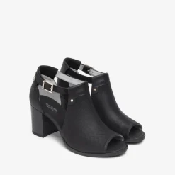 Women NeroGiardini Block Heel Peeptoe Sandal - Black