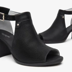 Women NeroGiardini Block Heel Peeptoe Sandal - Black