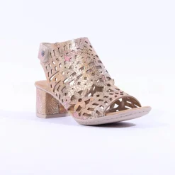Women Rieker Block Heel Sandal - Metallic Multi