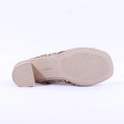 Women Rieker Block Heel Sandal - Metallic Multi