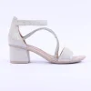 Women Rieker Block Heel Strappy Sandal - Silver Sparkle