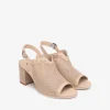 Women NeroGiardini Block Heel Stud Slingback - Nude