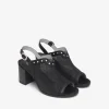 Women NeroGiardini Block Heel Stud Slingback - Black