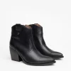 Women NeroGiardini Block Heel Western Boot - Black Leather