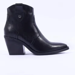 Women NeroGiardini Block Heel Western Boot - Black Leather