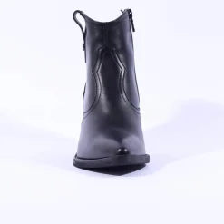 Women NeroGiardini Block Heel Western Boot - Black Leather