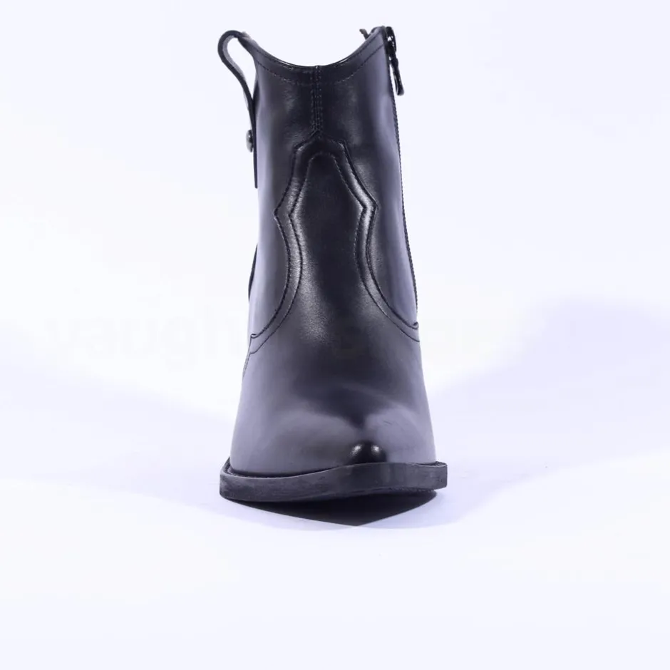 Women NeroGiardini Block Heel Western Boot - Black Leather