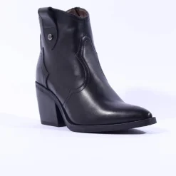 Women NeroGiardini Block Heel Western Boot - Black Leather