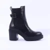 Women NeroGiardini Block Heeled Chelsea Boot - Black Leather