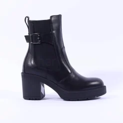 Women NeroGiardini Block Heeled Chelsea Boot - Black Leather