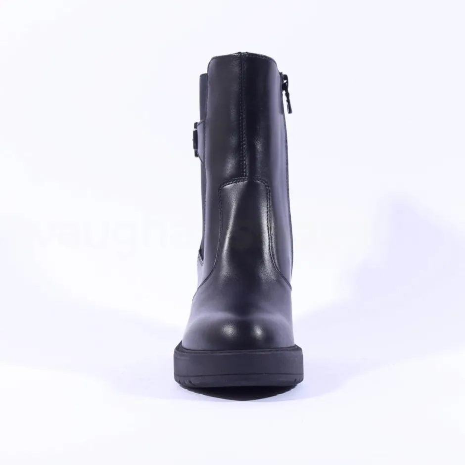Women NeroGiardini Block Heeled Chelsea Boot - Black Leather