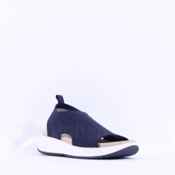 Women Caprice Bluefly Sparkle Knit Sandal - Navy