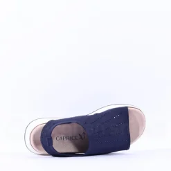 Women Caprice Bluefly Sparkle Knit Sandal - Navy