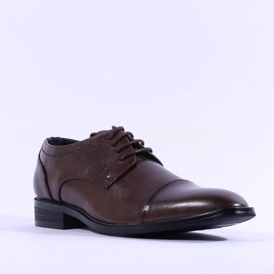 Brent Pope Bluff Laced Toe Cap Shoe - Walnut