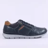 IMAC Bologna Laced Shoe With Side Zip - Navy Tan Leather