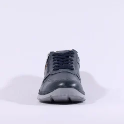 IMAC Bologna Laced Shoe With Side Zip - Navy Tan Leather