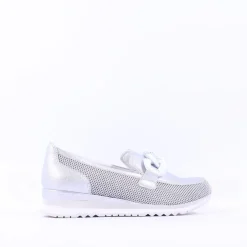 Women Marco Tozzi Bonallo Link Detail Loafer - Silver Combi