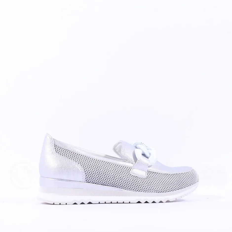 Women Marco Tozzi Bonallo Link Detail Loafer - Silver Combi