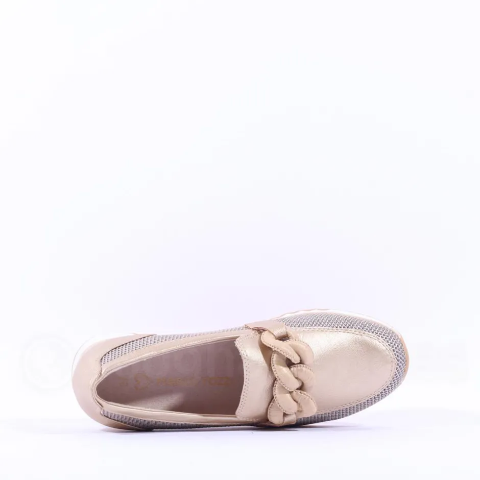 Women Marco Tozzi Bonallo Link Detail Loafer - Gold Combination