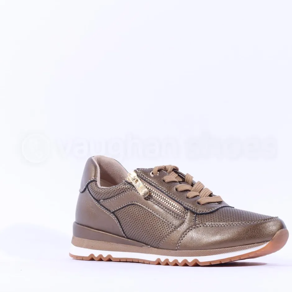 Women Marco Tozzi Bonallo Side Zip Trainer - Dark Gold