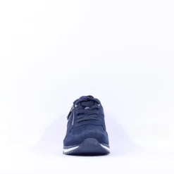 Women Marco Tozzi Bonallo Sidezip Lace Trainer - Navy Combi