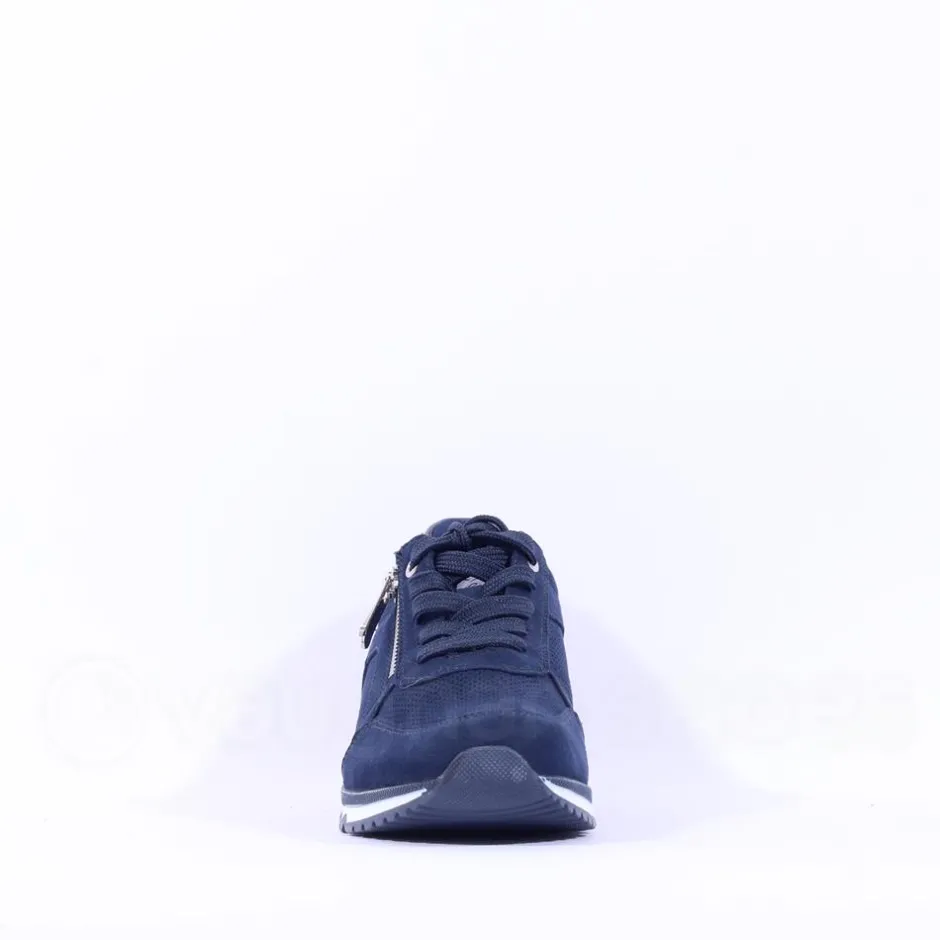 Women Marco Tozzi Bonallo Sidezip Lace Trainer - Navy Combi