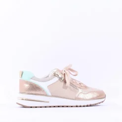 Women Marco Tozzi Bosa Vegan Trainer - Gold Combination
