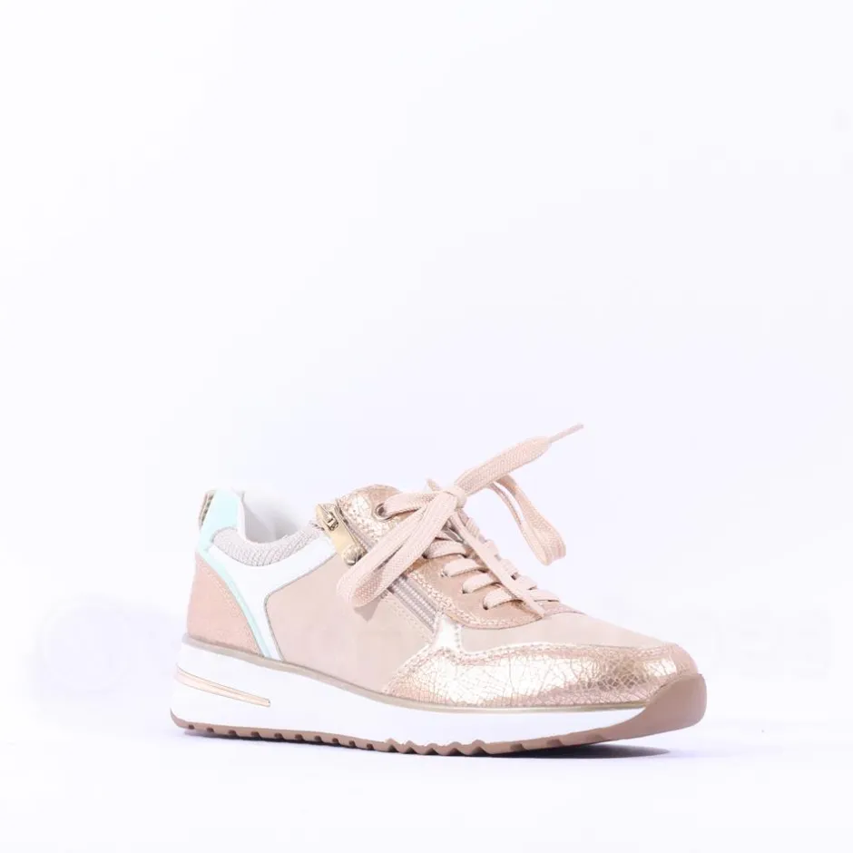 Women Marco Tozzi Bosa Vegan Trainer - Gold Combination