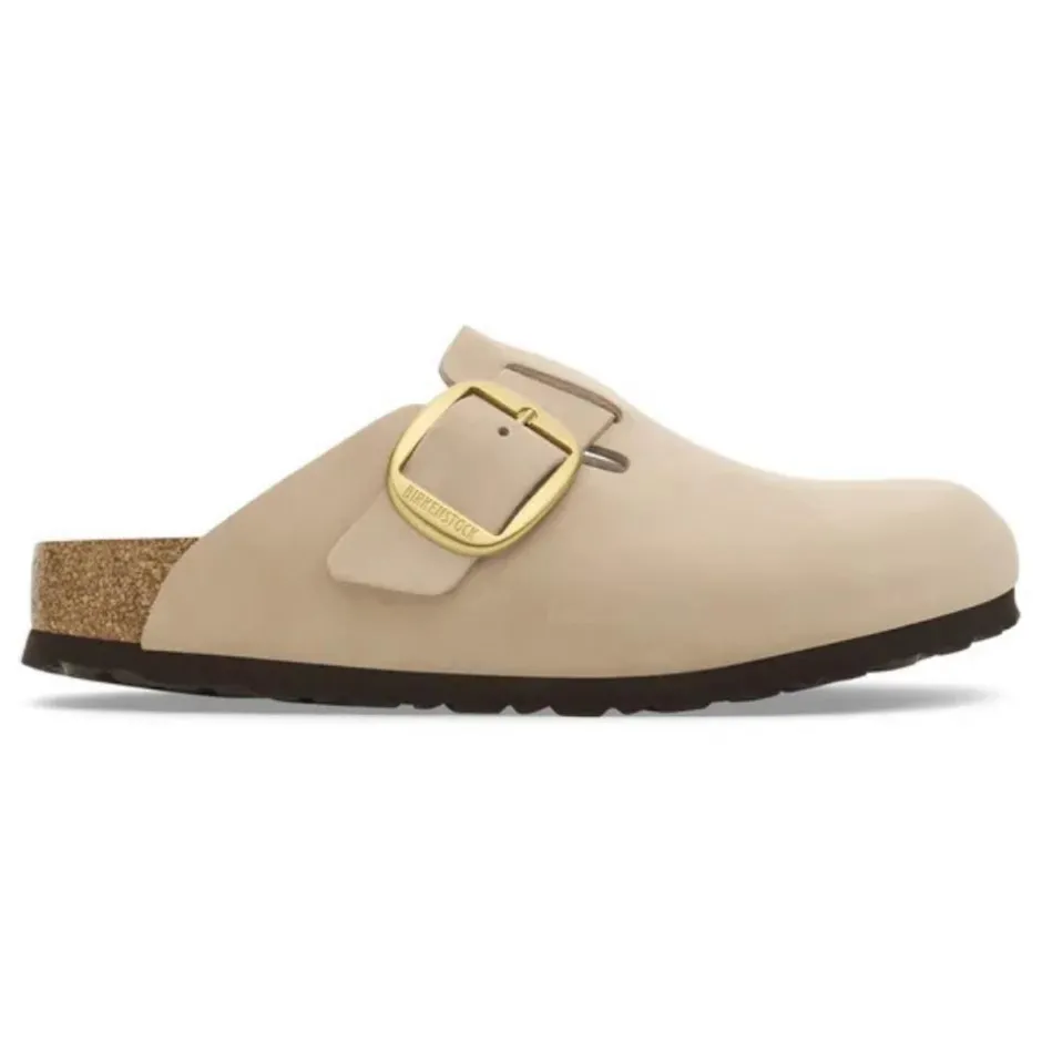Women Birkenstock Boston Big Buckle Nubuck - Sandcastle