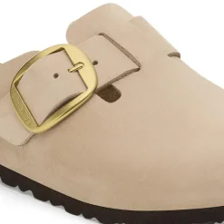 Women Birkenstock Boston Big Buckle Nubuck - Sandcastle