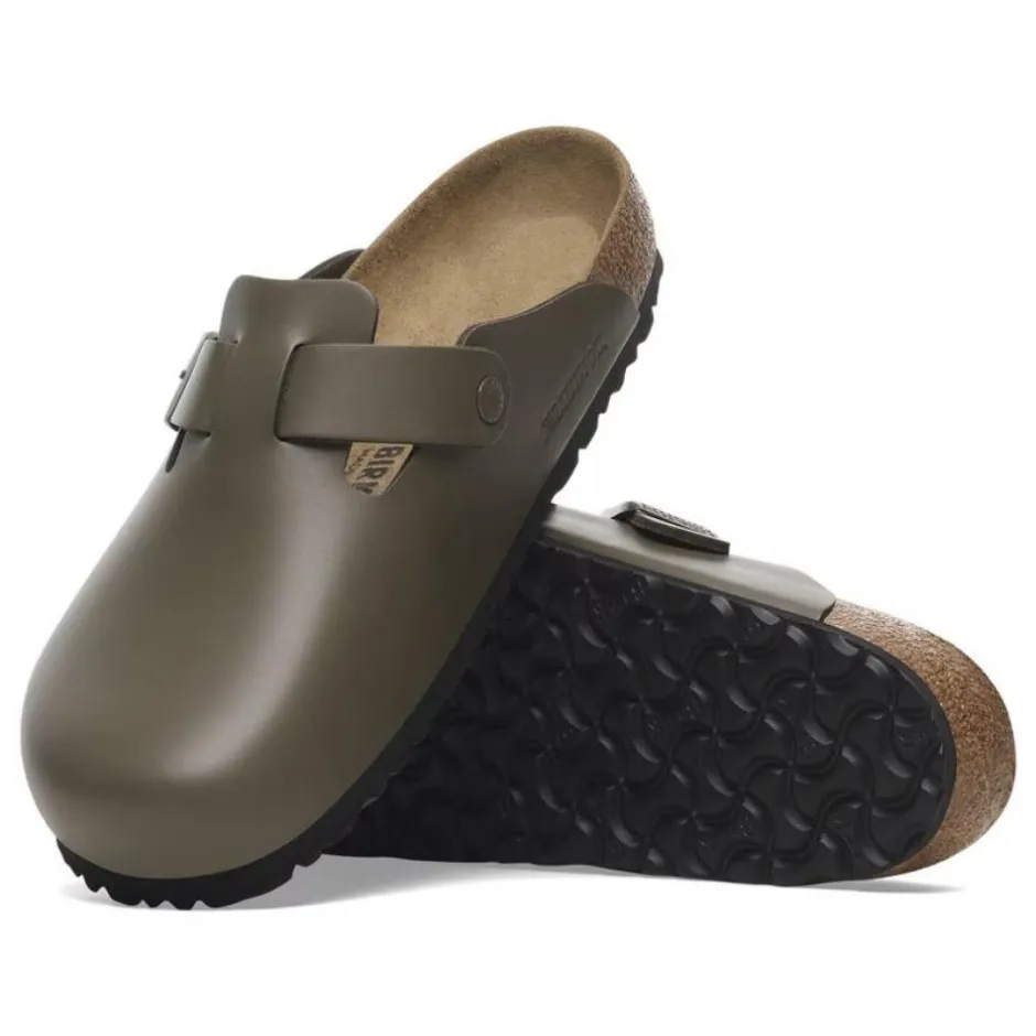 Birkenstock Men Boston Natural Leather - Concrete Grey